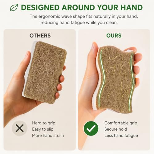 12 Pack Eco Friendly Kitchen Sponges, Non Toxic Dish Sponge - Image 2
