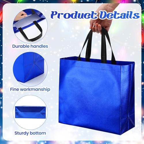 Eccliy 80 Pcs Reusable Gift Bags, Large, Blue - Image 3