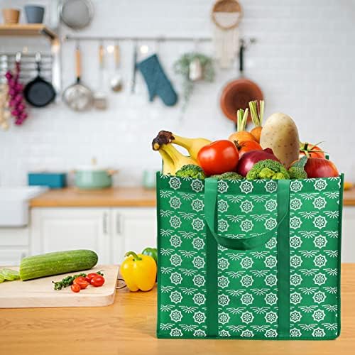Frcctre 12 Pack Reusable Grocery Bags, Large Foldable Shopping Tote Bags with Long Handles Heavy Duty Reusable Bags for Shopping Groceries Clothes - 6 Assorted Colors - Image 3