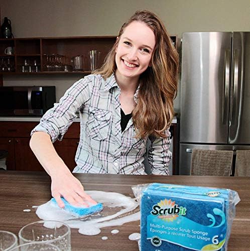 Scrubit Non-Scratch Cleaning Scrub Sponges- Scrubbing Dish Sponge Ideal for Washing Kitchen,Dishes, Bathroom &More – Dishwashing Sponge Along with A Thought Scrubber – 6 sponges - Image 5