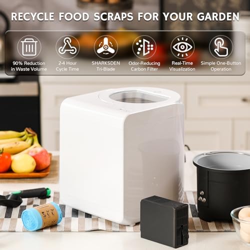 Airthereal R500-V Electric Composter, Visual Glass Cover, 2.5L, Pearl White - Image 4