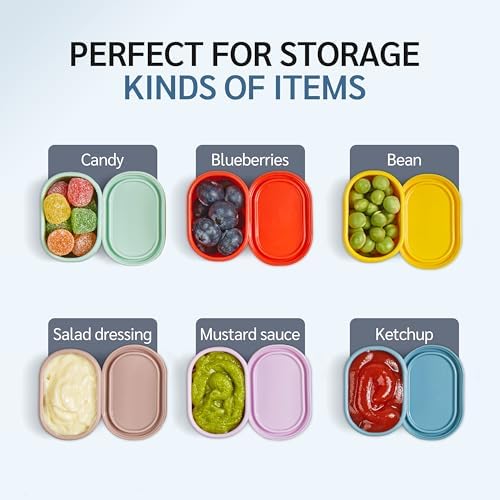 ISSEVE 12Pcs/Set Nesting Silicone Food Storage Containers with Lids - Image 5