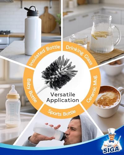 MR.SIGA Water Bottle Brush, Long Handle Bottle Brush for Sports Bottles - Image 3