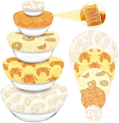 Sitsink Beeswax Bowl Covers Bread Reusable Food Wrap 5 Pack by SitsinkArtCraftsTools