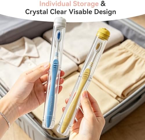MOPMS Toothbrush Travel Case 2PK, Leak-Proof Clear Holder - Image 2
