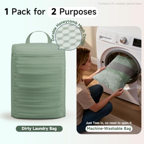 OlarHike Packing Cubes for Travel,Gifts for Women Mom,Anti-Tearing Suitcase Organizer for Luggage with Shoe & Hanging Toiletry Bag,Vacation Essentials & Accessories for Cruise Ship,9 Set,Matcha Green - Image 6