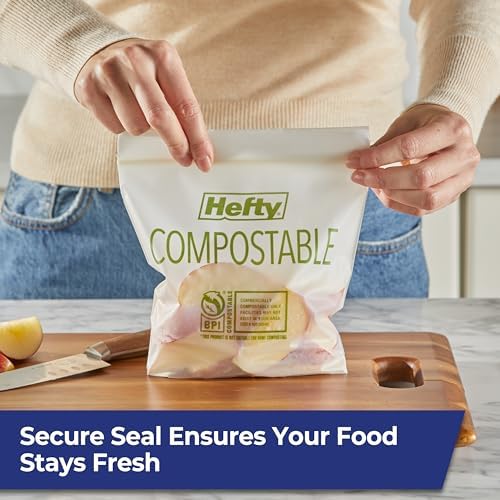 Hefty Compostable Press-To-Close​ Sandwich bags, 50 Count - Image 6