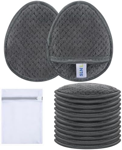 SINLAND Reusable Makeup Remover Pads Grey 12 Pack by SINLAND