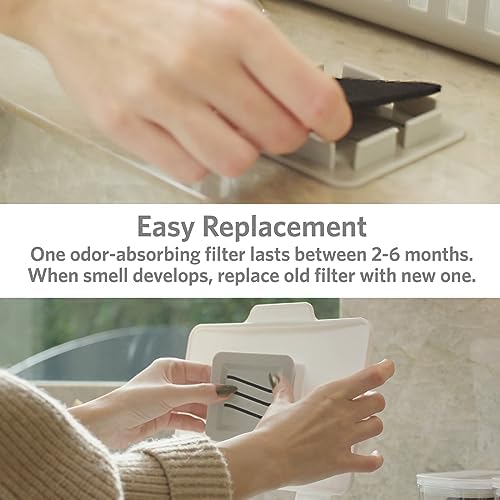 Glad Charcoal Filters for Compost Bins, Odor Absorbing Carbon Replacement Pads for Kitchen Waste, 2 Year Supply, 2.56-inch Squares, 12 Count - Image 4