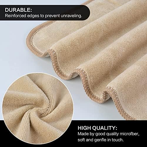SINLAND Microfiber Facial Cloths Fast Drying Washcloth 12inch x 12inch (10pack, Cream) - Image 2
