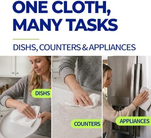 CLEANWRAP Reusable Dishcloths for Kitchen & Cleaning, Washable, 25 Pcs - Image 3