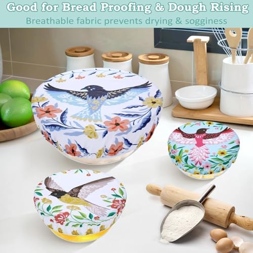 5Pcs Reusable Beeswax Elastic Bowl Covers for Bread Proofing and Food Cover - Image 4