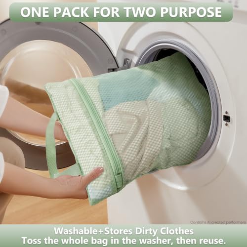 OlarHike Packing Cubes for Travel,Gifts for Women Mom,Anti-Tearing Suitcase Organizer for Luggage with Shoe & Hanging Toiletry Bag,Vacation Essentials & Accessories for Cruise Ship,8 Set,Matcha Green - Image 5