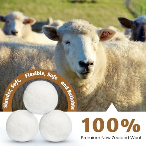 Wool Dryer Balls Handmade 3 Pack XL, Laundry Dryer Lint Balls, Reusable New Zealand Wool Natural Fabric Softener Essentials, Replace Dryer Sheets, Wrinkles Free, Shorten Drying Time - Image 6