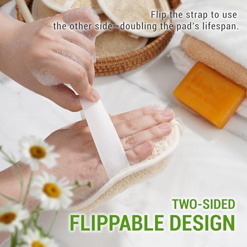 Natural Loofah Exfoliating Body Scrubber Pads for Bath and Shower - Image 5