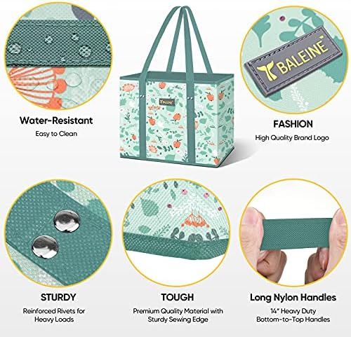 BALEINE 3PK Reusable Grocery Bags, Heavy Duty Shopping Tote Bag - Image 4