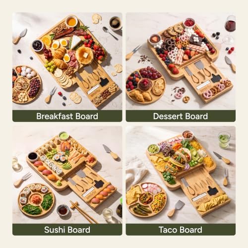 SMIRLY Charcuterie Board Set with Serving Accessories, Bamboo - Image 5