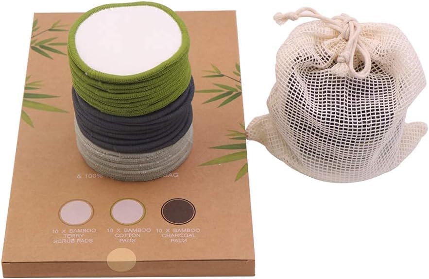 Chloven 60 Pack Reusable Makeup Remover Pads Bamboo Cotton Rounds for Toner - Image 5