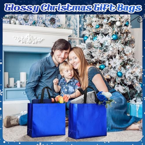 Eccliy 80 Pcs Reusable Gift Bags, Large, Blue - Image 2