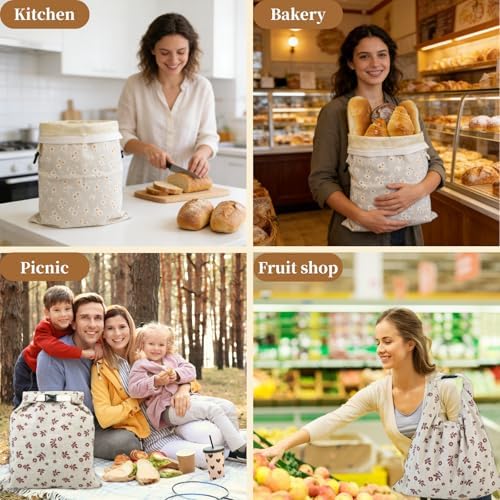 2 Pack Beeswax Bread Bags for Homemade Bread with Zipper, Large 13x17'' Reusable Beeswax Sourdough Bread Storage Bag, Keep Loaves Fresh Longer, Freezer Safe & Airtight, Natural, Zero Waste - Image 5