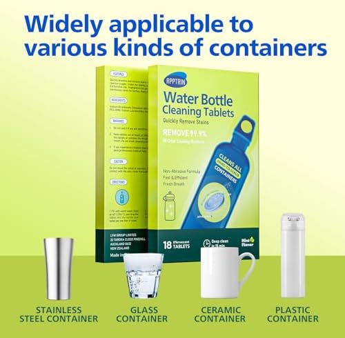 Water Bottle Cleaning Tablets, 18 Pack Bottles Clean Tablet Hydration Bladder Cleansing Tablets for Hydration Bladder, Water Bottle, Individually Packed, Mint Flavor - Image 4