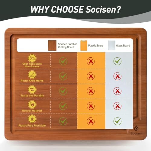 3 Packs Bamboo Cutting Board Set with Non Slip Feet Holder and Over Sink Nice Solid Thick Wood Juice Groove Chopping Board Extra Large Big Small Best Hardwood Kitchen Organic Vegetable Meat BBQ Kit - Image 6