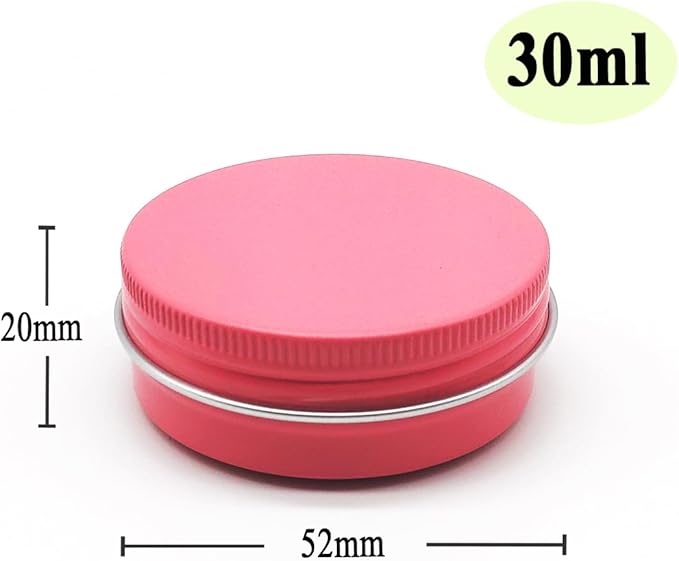 12pcs 1oz 30ml Aluminum Tin Jar, 30g Refillable Makeup Container, 30 Gram Pink Screw Lid Round Can Sample Pot for Cosmetic DIY, Lip Balm, Cream, Salve, Toner, Candle, Free Spatulas +Lables