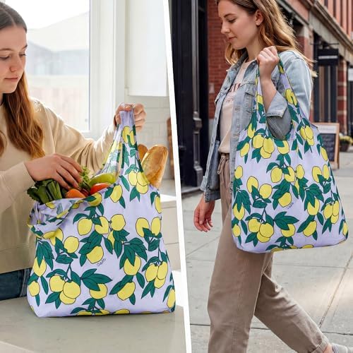Stelle Lightweight Reusable Grocery Bag with Handles Ripstop Nylon Foldable Tote Shopping Bags for Travel and Groceries - Image 2