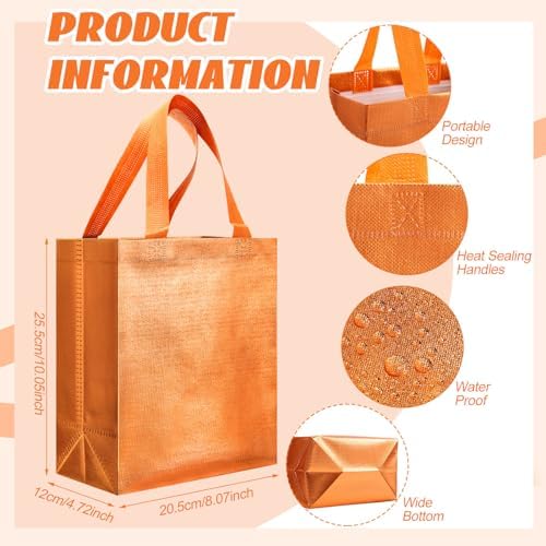 Eccliy 80 Pcs Reusable Gift Bags, Medium, Orange - Image 5