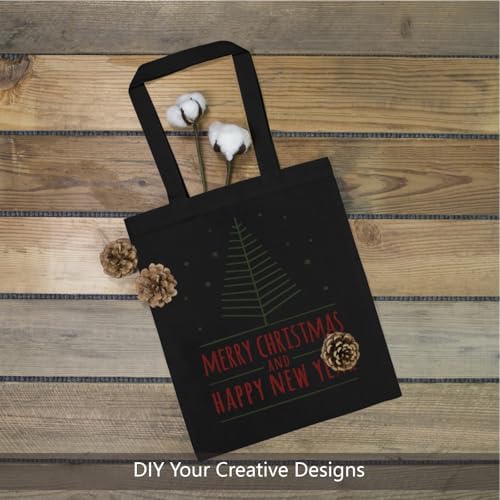 TOPDesign 10-Pack Economical 11.8"x13" Black Cotton Tote Bag, 5oz Lightweight Fabric, Small Reusable Grocery Shopping Cloth Bags, DIY Your Creative Designs - Image 4