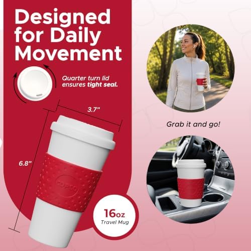 Copco Acadia Travel Mug, 16-Ounce, Cherry Red - Image 2