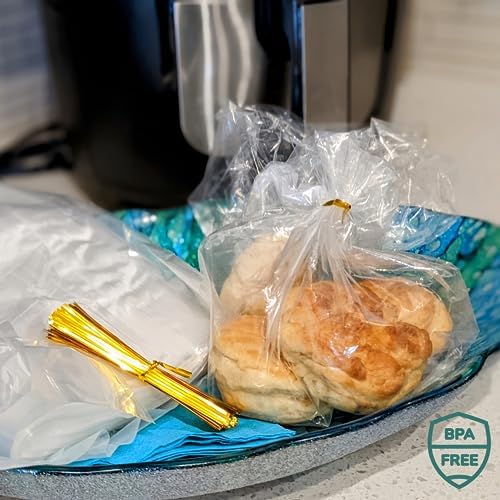 Reusable Plastic Bread Bags for Homemade Bread - 50 Pack Clear Bag with Ties For An Airtight Moisture-free Preservation and Storage - Loaf For Home Bakers and Bakery Owners - Image 5