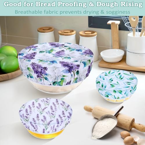 5Pcs Reusable Beeswax Elastic Bowl Covers for Bread Proofing and Food Cover - Image 4