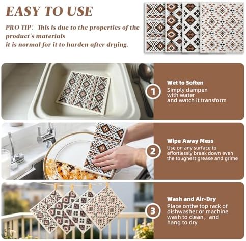 4 Pcs Swedish Dishcloths for Kitchen, Reusable, Super Absorbent - Image 6