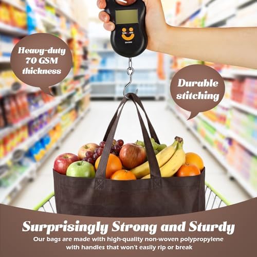 Reginary 100 PCS Non Woven Tote Bags Bulk,Brown - Image 5
