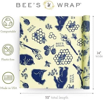 Bee's Wrap Beeswax Wrap Roll, 14 x 52 in - Bees & Bears - Image 2