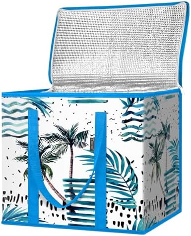BALEINE Insulated Reusable Grocery Bags with Zippered Top, Large Cooler Bag by BALEINE