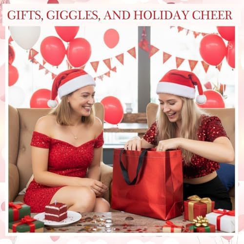 Eccliy 80 Pcs Reusable Gift Bags, Large, Red - Image 5