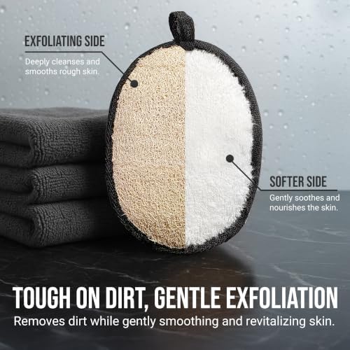 SERRENTO Mens Loofah Body Scrubber - Shower Sponge Luffa 2PCS Baths Hygiene - Image 4