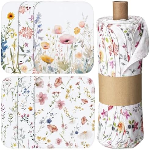 36 Pack Reusable Kitchen Cloths Cotton Towels, Wildflowers by Noveread