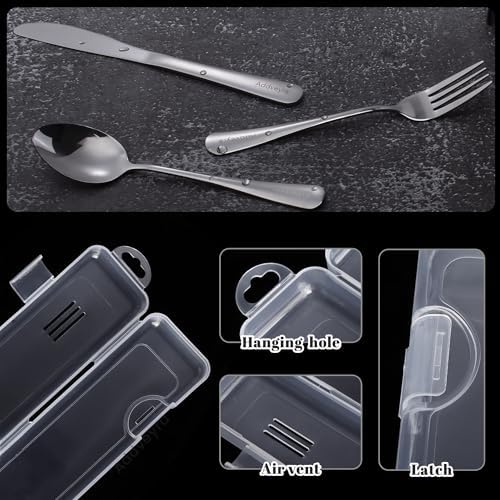 Travel Utensils with Case Stainless Steel Knife Fork Spoon Set - Image 5