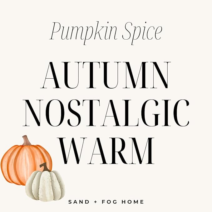 Sand + Fog Scented Candles - Pumpkin Spice - Additional Scents and Sizes - 3 Wicks 100% Cotton Lead-Free - Luxury Air Freshening Jar Candles - Perfect Home Decor - 21 oz