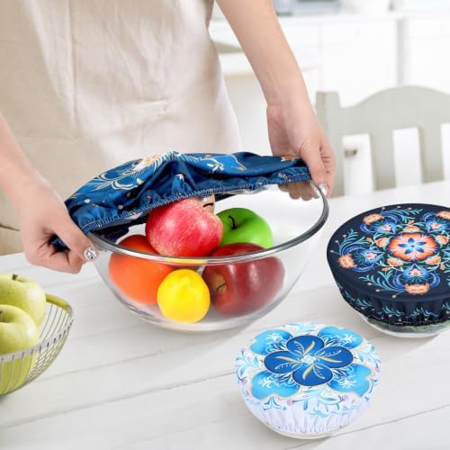 5 Pieces Bowl Covers Reusable, Elastic Cloth Covers for Proofing and Food - Image 3
