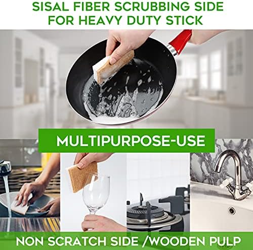 Natural Sponges Kitchen 9Pack,Eco Friendly Non-Scratch Scrub Sponge,Biodegradable Sisal Scrubber with Compostable Dish Sponges for Kitchen Cleaning… - Image 5