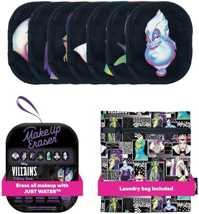 MakeUp Eraser The Original 7-Day Set, Erase All Makeup with Just Water, Including Waterproof Mascara, Eyeliner, Foundation, Lipstick, and More! Disney Villains, 7 ct. by MakeupEraser