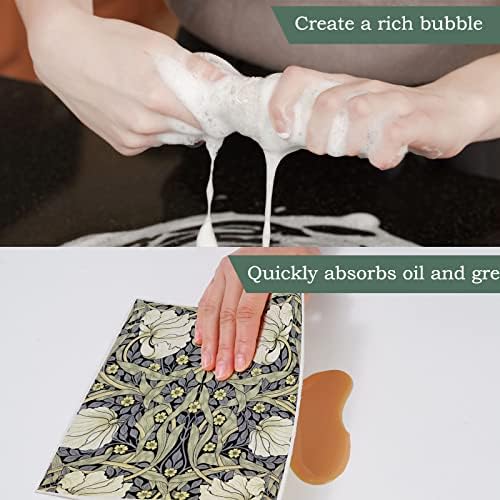 Whaline Vintage Floral Swedish Kitchen Dishcloth Dish Towel, 6 Pcs - Image 6