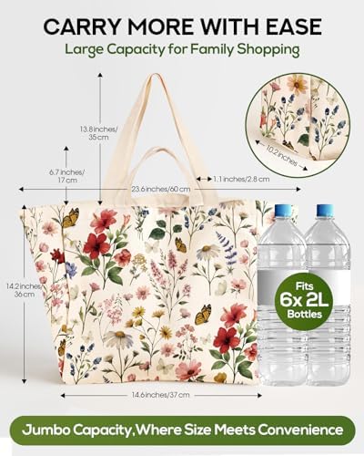 Miss Adola Cute Extra Large Canvas Grocery Tote Bag - Image 3