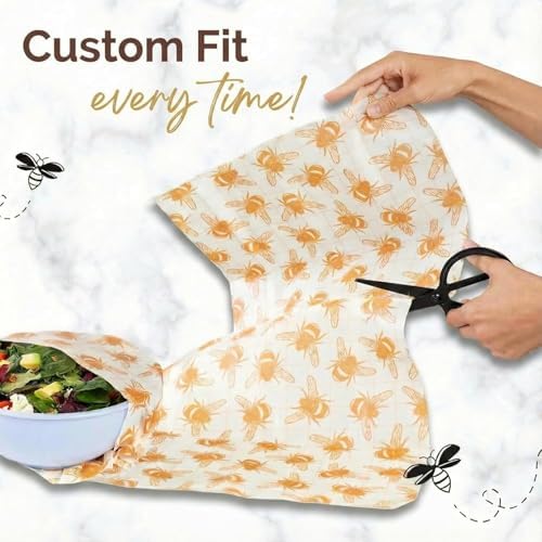 Beeswax Bread Wrap Roll 14x55in, Cut to Size - Blue Bears - Image 4