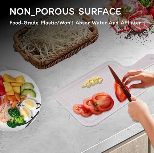 Cutting Board for Kitchen, Wheat Straw Fiber Cutting Board, Dish Washer Safe, w/Juice Grooves for Meat, Veggies,Easy Grip Handle, Non-slip Surface,Eco-friendly,Serveware Accessories(13.2‘x6.6‘) - Image 6