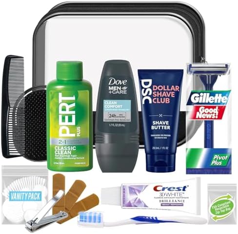 Convenience Kits International Men's 16-Piece Travel Skin Care and Body Care Kit with Shampoo, Body Wash, Lotion, Deodorant in Reusable Toiletry Bag, Bulk (Pack of 40) - Image 2